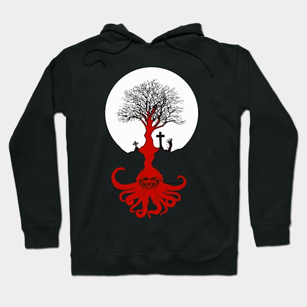 Cthulhu Is Everywhere- Ancient Lovecraft Mythos Tree Hoodie by IceTees